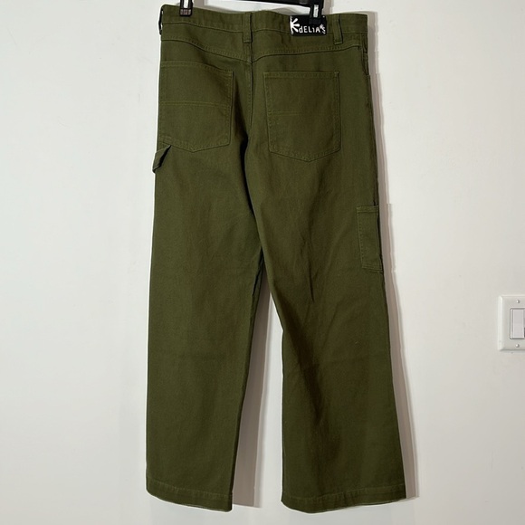 New women’s XL Delia’s army green cargo pants / Greneration Kiss fishnet top blk - Picture 4 of 7